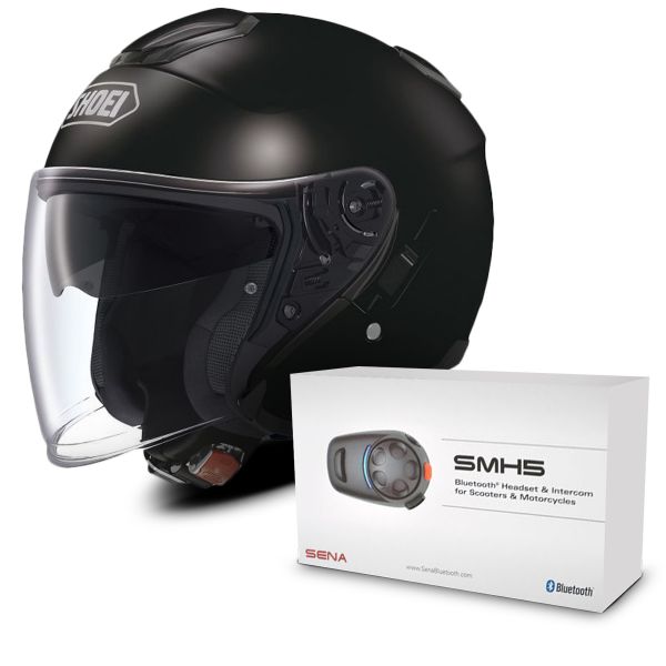 Casque Shoei J-Cruise Noir + Kit Bluetooth Sena SMH5 Au Meilleur Prix |  iCasque.com