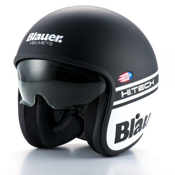 Casque Jet Blauer Pilot 1.1 Noir Mat Blanc