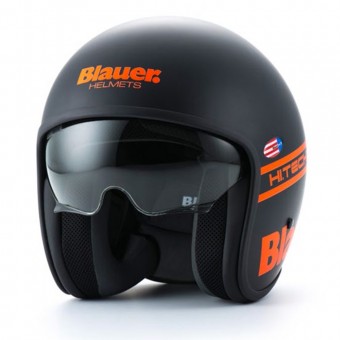 Casque Jet Blauer Pilot 1.1 Noir Orange Fluo
