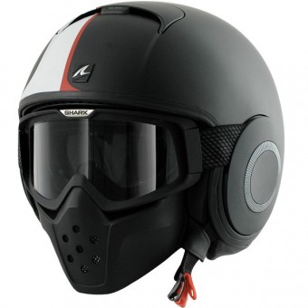 Casque Jet Shark Raw Stripe Mat KWK