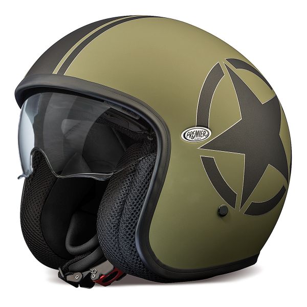 Casque Jet Premier Vintage Star Military BM