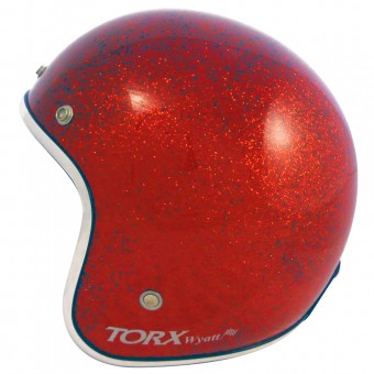 Casque Jet Torx Wyatt Glitter Big Red Casque Jet Torx Wyatt Glitter Big Red
