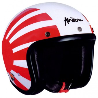 Casque Jet Airborn AB 40 Rouge Blanc