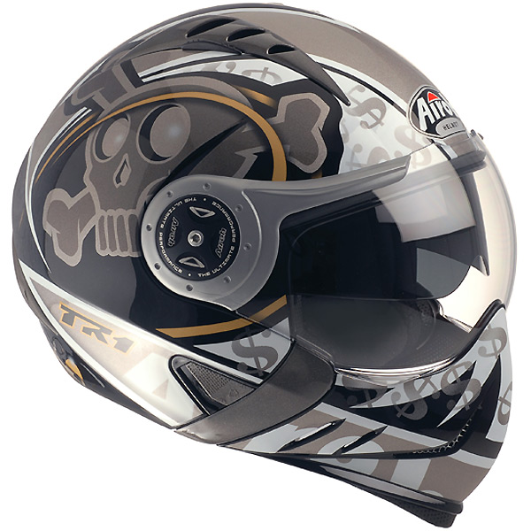 Casque Modulable Airoh TR1 Deco Crazy Gris TR8CG