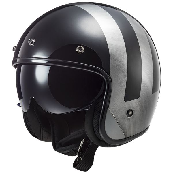 Casque Jet LS2 Bob Lines Black Jeans OF601