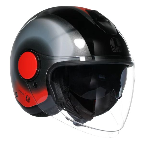 Casque Jet AGV Eteres Levanto Black Silver Red Casque Jet AGV Eteres Levanto Black Silver Red