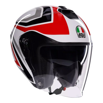 Casque Jet AGV Irides Trieste Black White Red