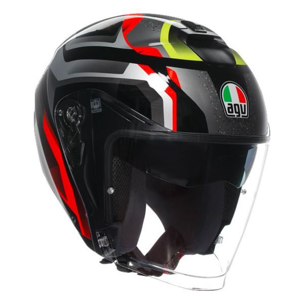 Casque Jet AGV Irides Zurigo Black Red Yellow Fluo