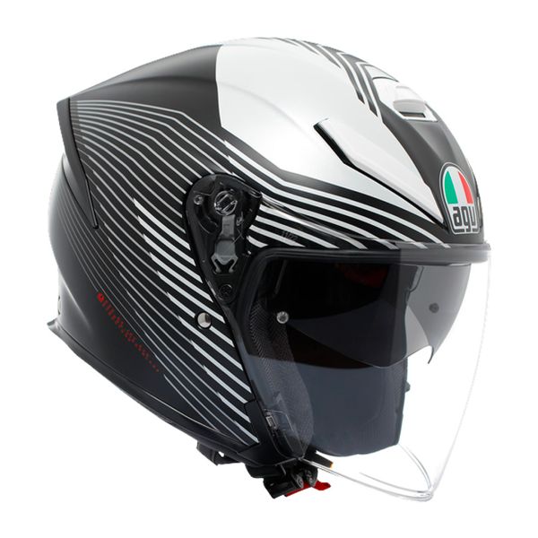 Casque Jet AGV K5 Jet Evo Control Matt Black White