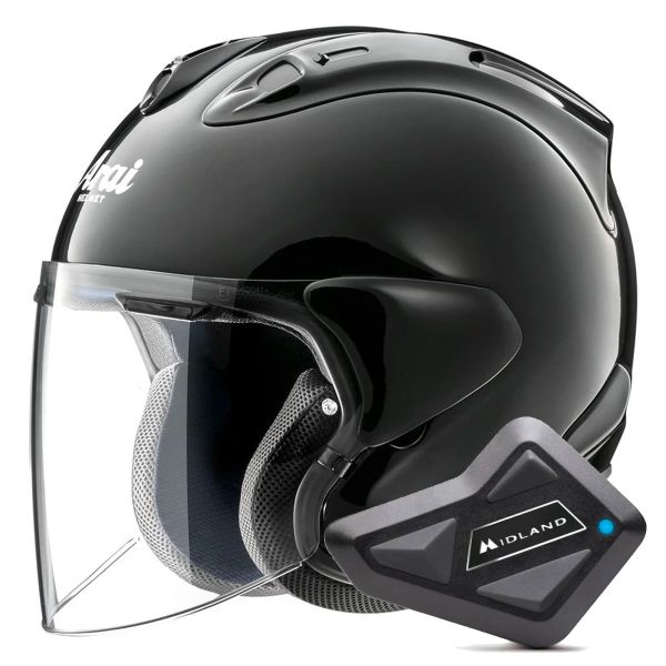 Casque Jet Arai SZ-R Vas Evo Black + Kit Bluetooth BT Mini Casque Jet Arai SZ-R Vas Evo Black + Kit Bluetooth BT Mini