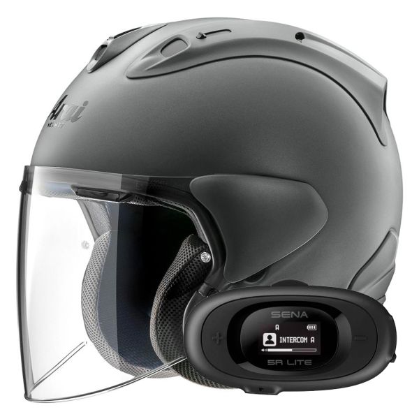 Casque Jet Arai SZ-R Vas Evo Gun Mettallic + Kit bluetooth 5R Lite Solo