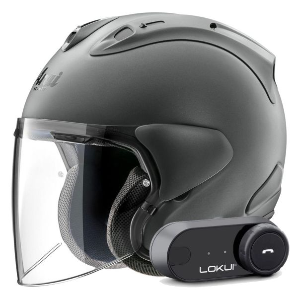 Casque Jet Arai SZ-R Vas Evo Gun Metallic + Kit Bluetooth Lokui K30 Casque Jet Arai SZ-R Vas Evo Gun Metallic + Kit Bluetooth Lokui K30