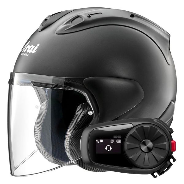 Casque Jet Arai SZ-R Vas Evo Matt Black + Kit Bluetooth 5S Solo Casque Jet Arai SZ-R Vas Evo Matt Black + Kit Bluetooth 5S Solo