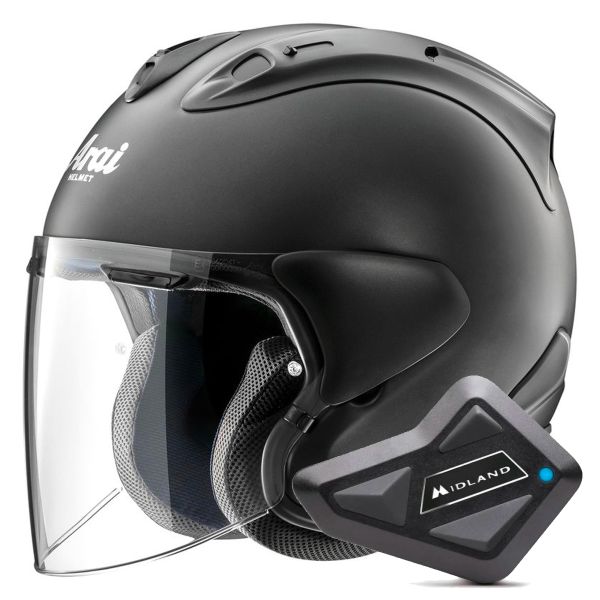 Casque Jet Arai SZ-R Vas Evo Matt Black + Kit Bluetooth BT Mini Casque Jet Arai SZ-R Vas Evo Matt Black + Kit Bluetooth BT Mini
