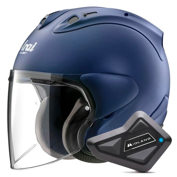 Casque Jet Arai SZ-R Vas Evo Matt Blue + Kit Bluetooth BT Mini Casque Jet Arai SZ-R Vas Evo Matt Blue + Kit Bluetooth BT Mini