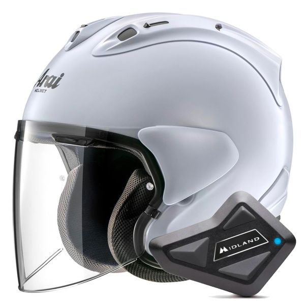 Casque Jet Arai SZ-R Vas Evo Matt White + Kit Bluetooth BT Mini Casque Jet Arai SZ-R Vas Evo Matt White + Kit Bluetooth BT Mini