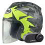 Casque Jet Arai SZ-R Vas Evo Mimesis Yellow + Kit Bluetooth Lokui K30