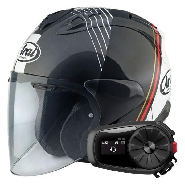 Casque Jet Arai SZ-R Vas Evo Temu + Kit Bluetooth 5S Solo