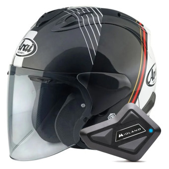 Casque Jet Arai SZ-R Vas Evo Temu + Kit Bluetooth BT Mini