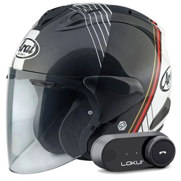 Casque Jet Arai SZ-R Vas Evo Temu + Kit Bluetooth Lokui K30