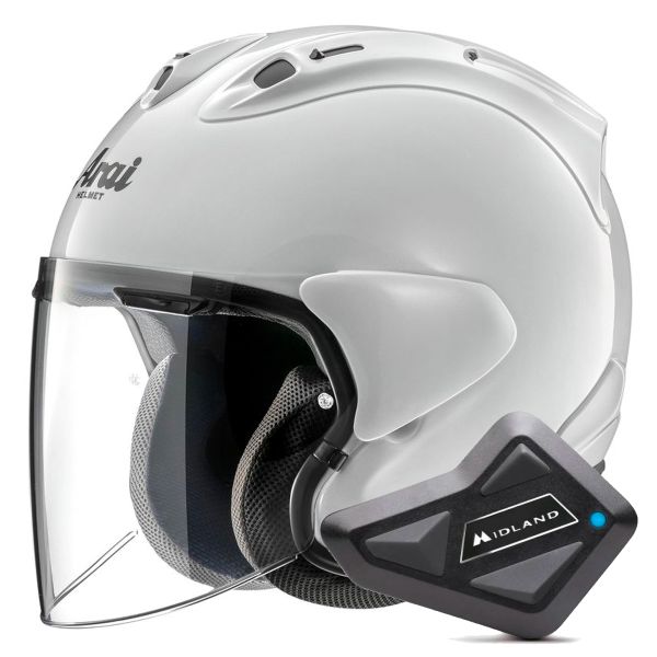 Casque Jet Arai SZ-R Vas Evo White + Kit Bluetooth BT Mini Casque Jet Arai SZ-R Vas Evo White + Kit Bluetooth BT Mini