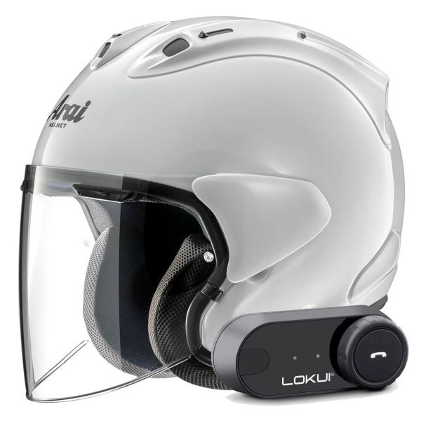 Casque Jet Arai SZ-R Vas Evo White + Kit Bluetooth Lokui K30 Casque Jet Arai SZ-R Vas Evo White + Kit Bluetooth Lokui K30