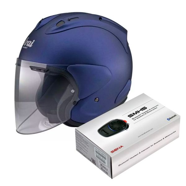 Casque Jet Arai SZ-R Vas Matt Blue + Kit Bluetooth SMH5 Solo