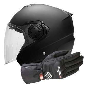 Pack Casque + Gants : Awax Awax Jet 22.06 Matt Black + Keen Black White | iCasque.com