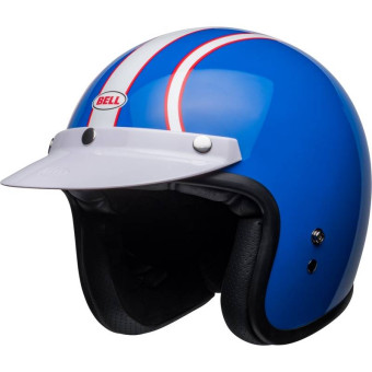 Casque Jet Bell Custom 500 Six Days Steve McQueen Bleu