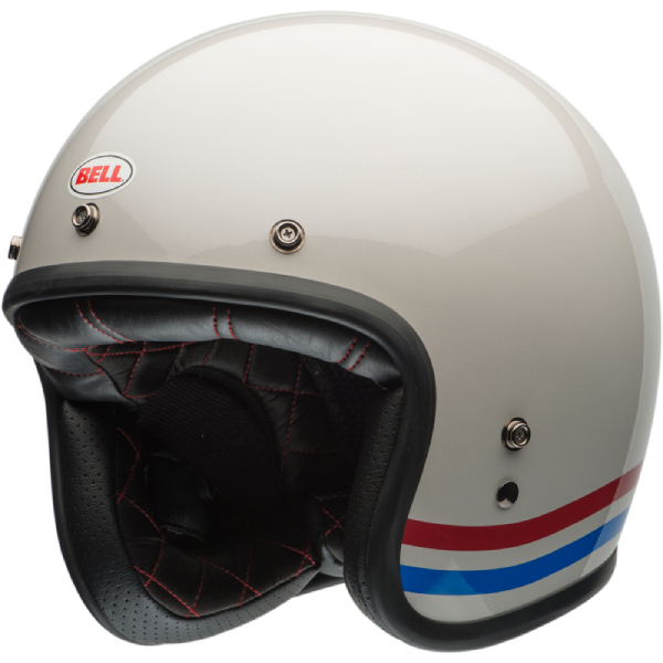 Casque Jet Bell Custom 500 Stripes Pearl White