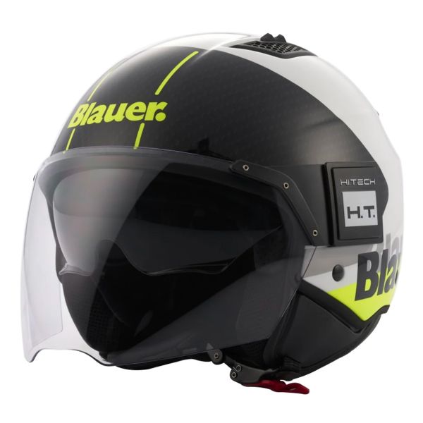 Casque Jet Blauer Bet Urban White Yellow Fluo Black
