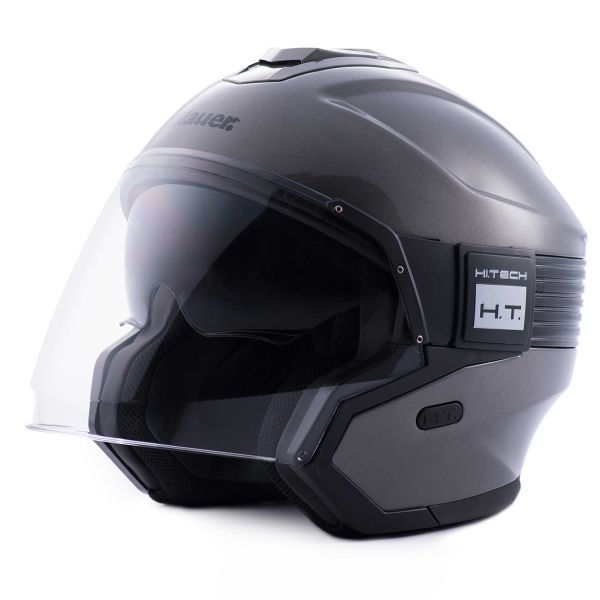 Casque Jet Blauer Hacker Titanium Black Glossy