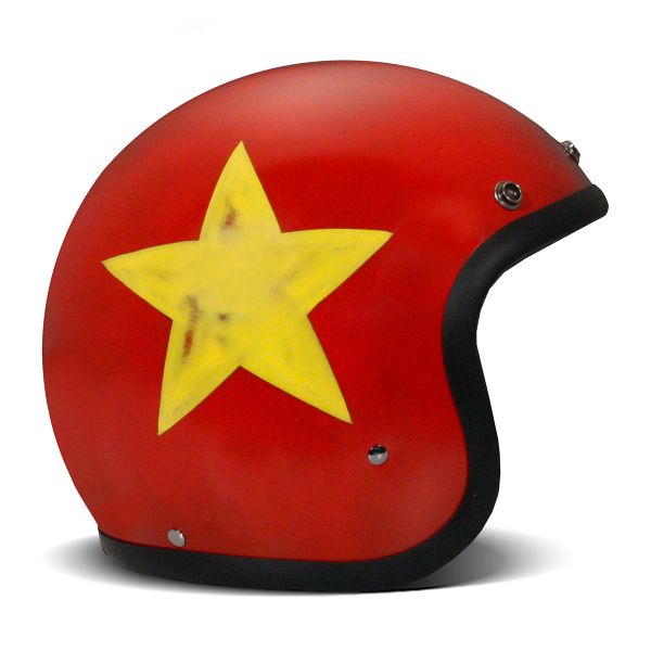 Casque Jet Dmd Handmade Vintage Smile Red