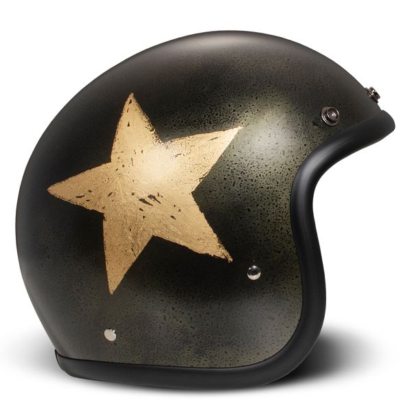 Casque Jet Dmd Retro Handmade Smile Gold Leaf