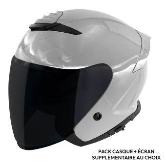 Casque Jet Everone RX31-Jet Grey Nardo + Ecran