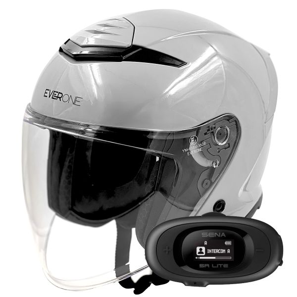Casque Jet Everone RX31-Jet Grey Nardo + Kit bluetooth 5R Lite
