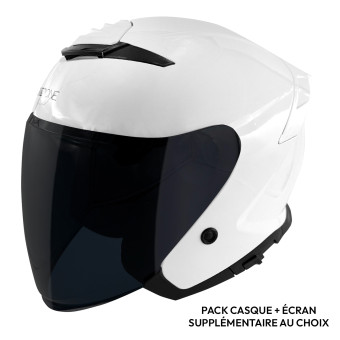 Casque Jet Everone RX31-Jet Shiny White + Ecran