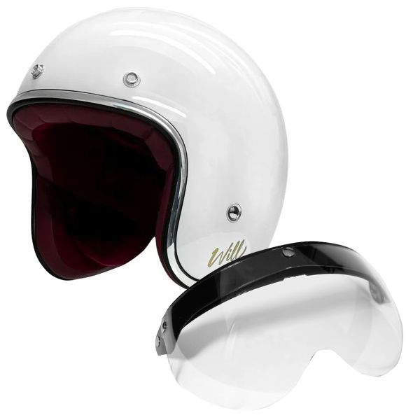 Rétro Casque Moto en Cuir, Homologué ECE with Style de Vintage