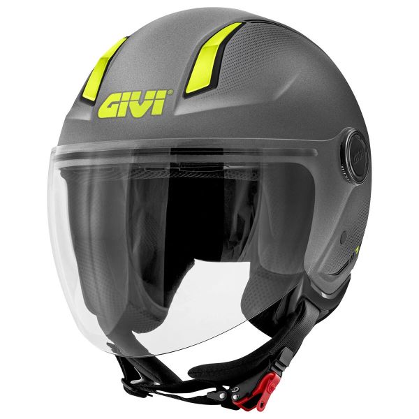 Casque Jet Givi 11.7 Solid Matt Titanium Yellow
