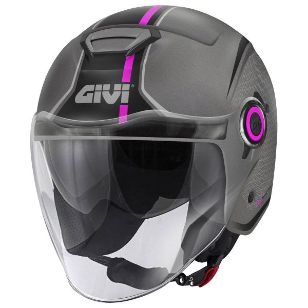 Casque Jet Givi 12.5 Graphic Touch Matt Titanium Pink