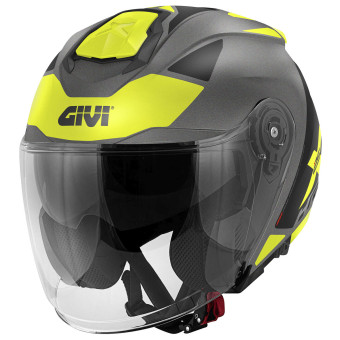 Casque Jet Givi X25 Target Matt Titanium Black Yellow