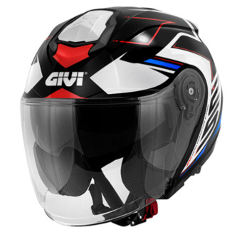 Casque Jet Givi X25 Trace Black White Blue Casque Jet Givi X25 Trace Black White Blue