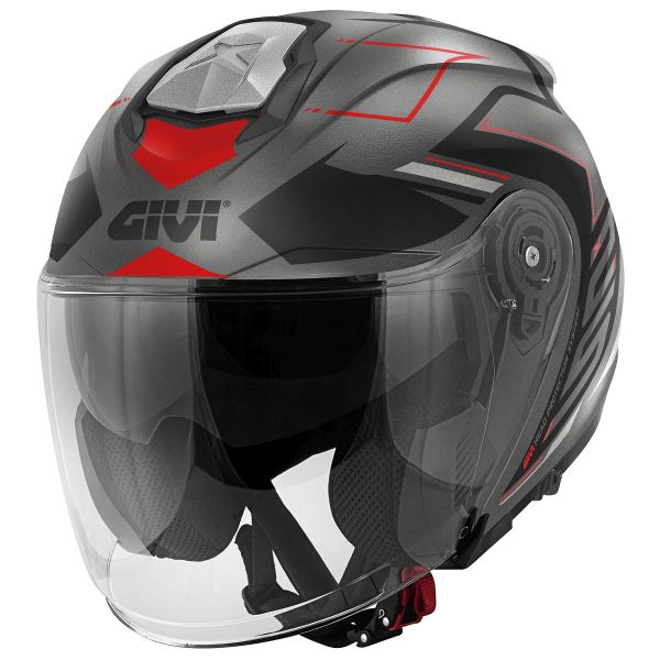 Casque Jet Givi X25 Trace Matt Black Titanium