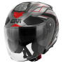 Casque Jet Givi X25 Trace Matt Titanium Black Red