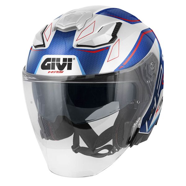 Casque Jet Givi X31 Impact White Metal Blue Red