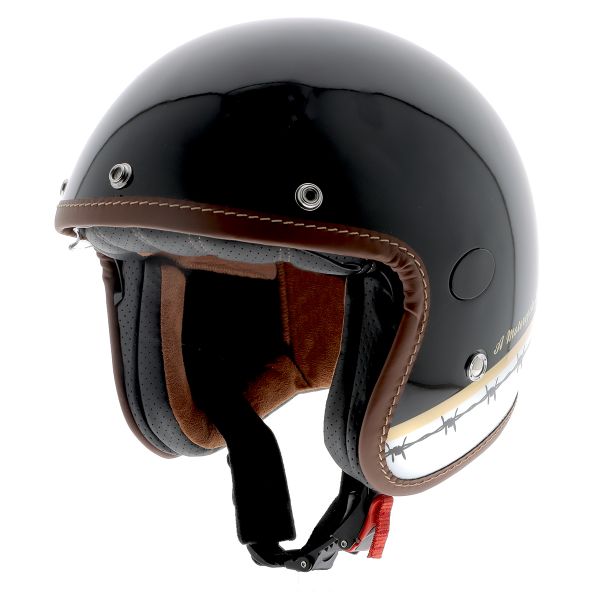 Casque Jet Helstons Evasion Black White Gold