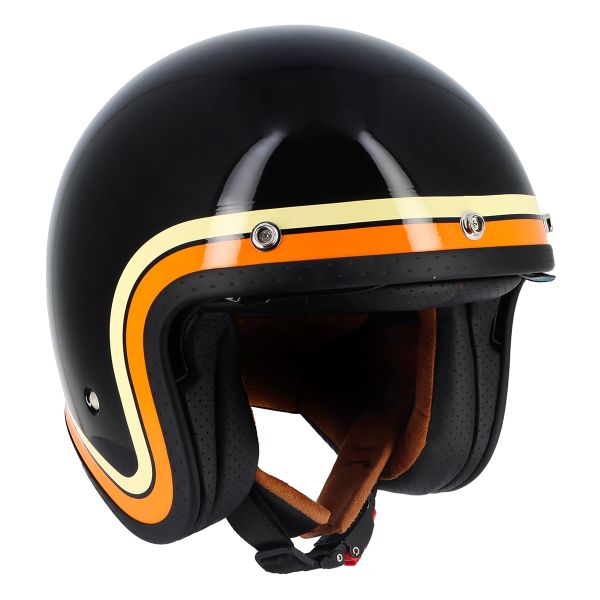 Casque Jet Helstons Freedom Black Beige Orange Casque Jet Helstons Freedom Black Beige Orange