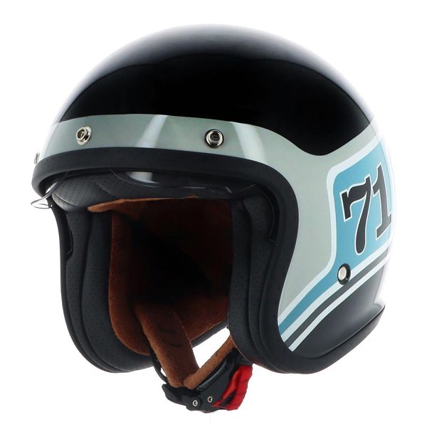 Casque Jet Helstons Seventy One Black Blue Grey