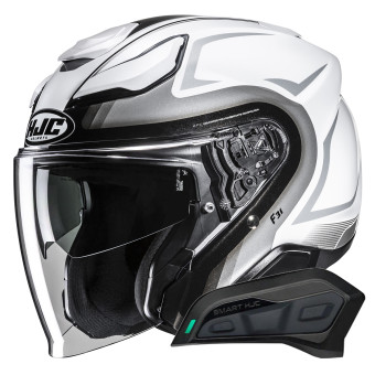 Casque Jet HJC F31 Bask MC10 + Kit Bluetooth Smart 11Be