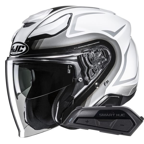 Casque Jet HJC F31 Bask MC10 + Kit Bluetooth Smart 21B Casque Jet HJC F31 Bask MC10 + Kit Bluetooth Smart 21B